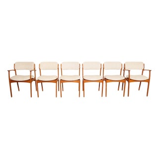 Dining Chairs in Teak by Erik Buch, Set of 6 For Sale