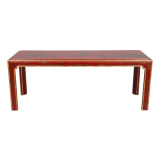 Red Chinoiserie Coffee Table For Sale