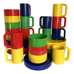 1970's Heller Massimo Vignelli Stackable Dinnerware Set of 33 Pieces