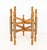 Wood Persian Brass Tray Top Folding Wood Table For Sale - Image 7 of 11