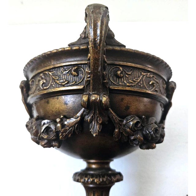 19th Century Grand Tour Bronze Warwick Vase Urn With Lid, C. 1870 For Sale - Image 10 of 11