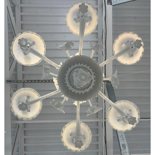 Glass White Murano Glass Chandelier by LaMurrina For Sale - Image 7 of 10