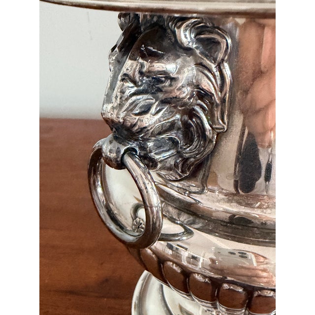 1920s Fine Quality Vintage Silver Plate Champagne Bucket Wine Cooler For Sale - Image 5 of 11