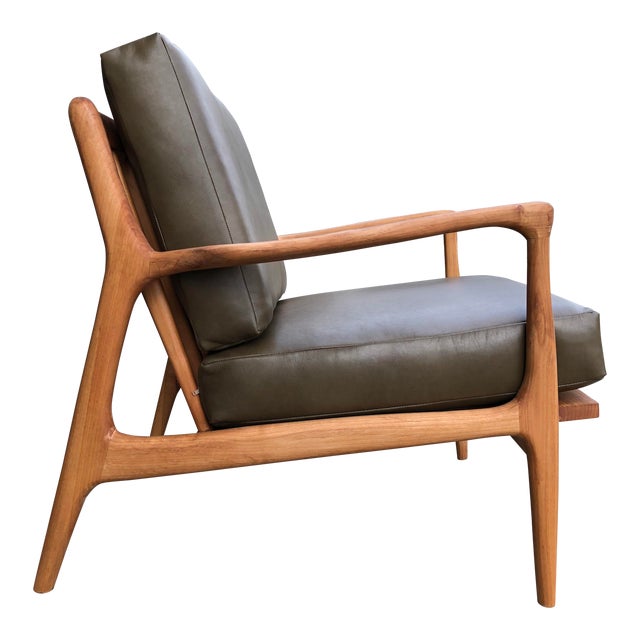 Custom Made Mid-Century Modern Lounge Chair For Sale