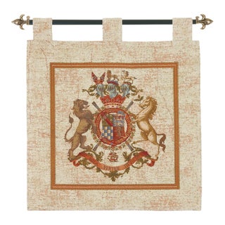 Armorial II Loom Woven Chenille Tapestry With Loops - 74 X 68 Cm (2'5" X 2'3") - Requires Rod Size 2 For Sale