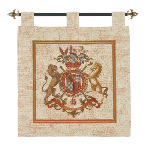 Armorial II Loom Woven Chenille Tapestry With Loops - 74 X 68 Cm (2'5" X 2'3") - Requires Rod Size 2