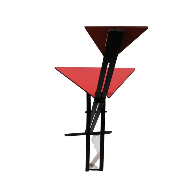 Postmodern Folding Chairs With Triangular Red Seats, Set of Four Circa 1985 Italy For Sale - Image 11 of 17