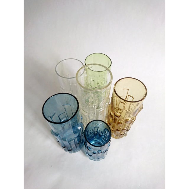 Blue Mid-Century Glass Bark Vases by Bo Borgström for Åseda, 1960s, Set of 6 For Sale - Image 8 of 11