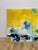 Set of 3 Modern Abstract Paintings Yellow Green Blue Wall Art Acrylic on Canvas For Sale - Image 4 of 16