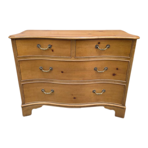 Vintage Baker Furniture Georgian Style Serpentine Pine Chest of Drawers