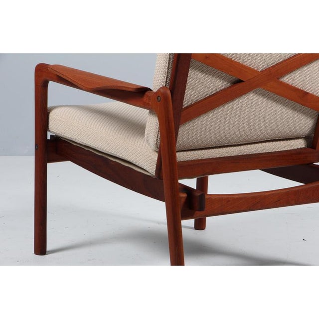 Brown Vintage Danish Lounge Chair in Teak by Tove & Edvard Kindt Larsen, 1960s For Sale - Image 8 of 9