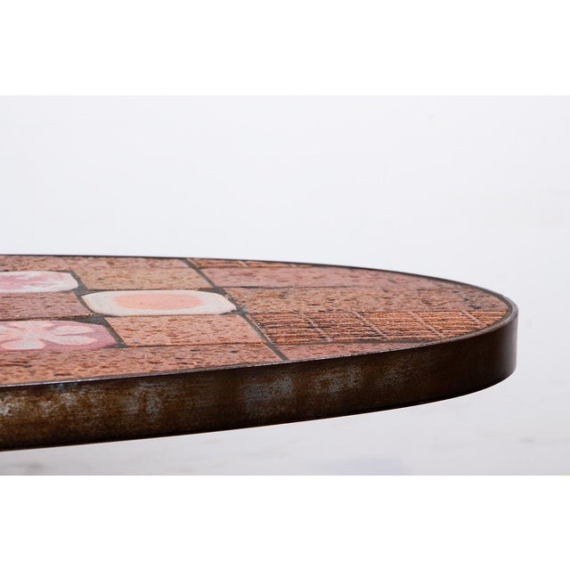 Coffee Table in Lava Stone, Ceramic and Steel by Jean Jaffeux, 1960s, in Flawless conditions. Designed 1960 to 1969