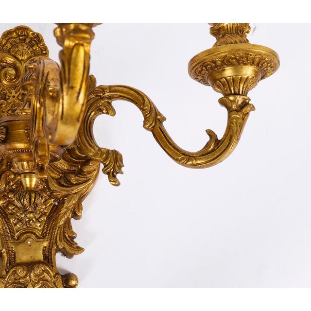 Antique French Gilt Bronze Ormolu Wall Lights, 1890s, Set of 8 For Sale - Image 11 of 15