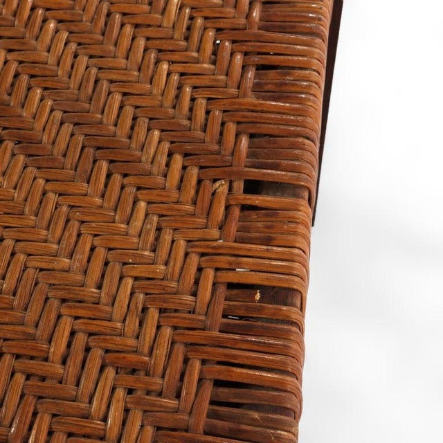 Antique Stickley Arts & Crafts Mission Oak Splint Weave Footstool C1920 For Sale - Image 6 of 9