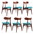 Vintage Dining Chairs by Louis Van Teeffelen, 1950, Set of 6 For Sale