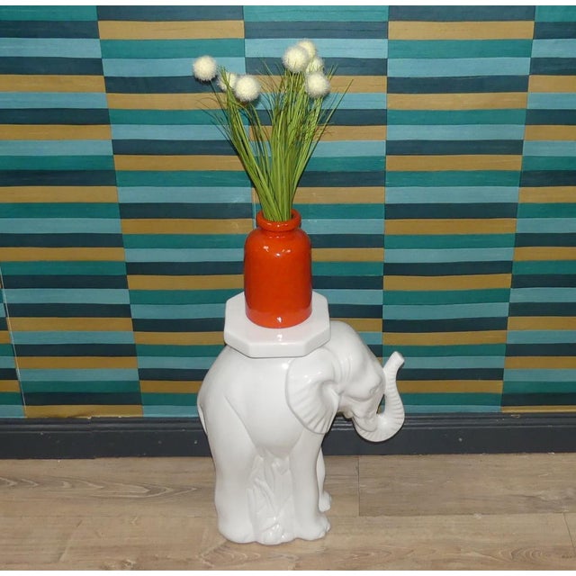 Vintage Elephant Ceramic Stool For Sale - Image 5 of 15