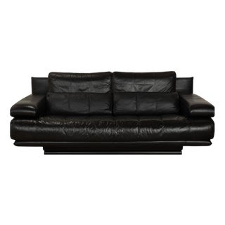 Model 6500 2-Seater Sofa in Black Leather from Rolf Benz For Sale