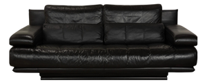 Model 6500 2-Seater Sofa in Black Leather from Rolf Benz