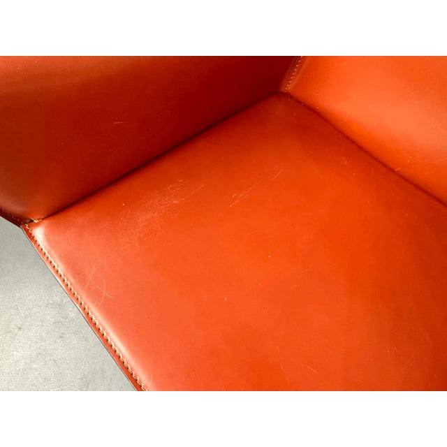 CAB 413 Armchairs in Cognac Brown Leather by Mario Bellini for Cassina, Italy, 1970s, Set of 4 For Sale - Image 9 of 16