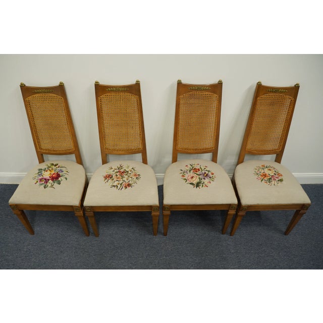 Brown Drexel Furniture San Remo Italian Style Cane Back Dining Side Chair For Sale - Image 8 of 10