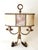 Large Florentine Gilt Iron Two-Light Table Lamp with Leather and Tapestry Shade, 1950s For Sale - Image 11 of 18