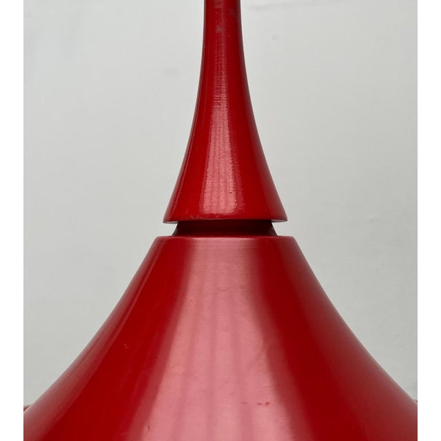 Metal Mid-Century Space Age German Red Tulip Pendant Lamp by Rolf Krüger for Staff, 1960s For Sale - Image 7 of 18