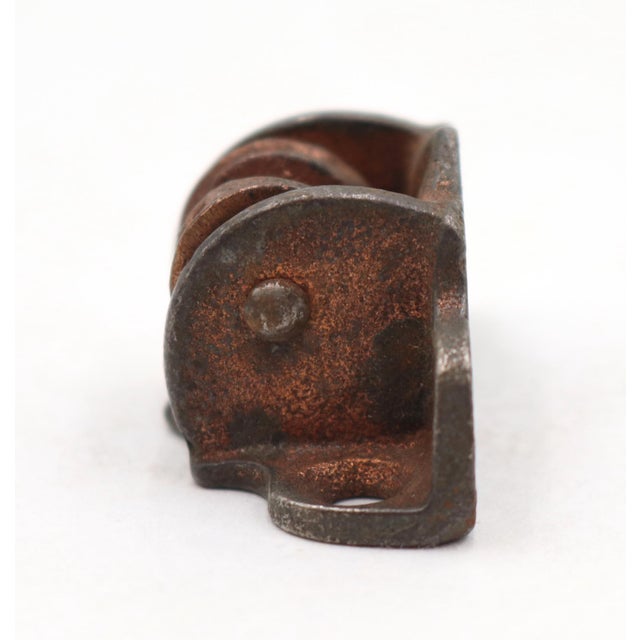 Traditional Antique Bronze Cast Iron Window Sash Pulley For Sale - Image 3 of 4