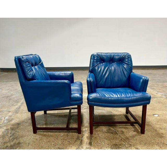 1960s Edward Wormley Dunbar Pull-Up Lounge Chairs For Sale - Image 5 of 5