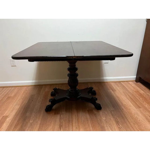 Early 20th Century Early American Style Classical Mahogany Card Game Console Table For Sale - Image 9 of 12