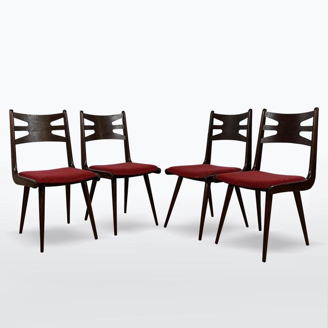 Brown Dining Chairs, Czechoslovakia, 1970s, Set of 4 For Sale - Image 8 of 8