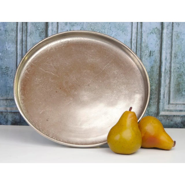 Silver Set of 2 Pewter Risers, 1980s For Sale - Image 8 of 9