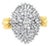 Marquise & Tapered Baguetted Diamond Ring, Size 3 For Sale