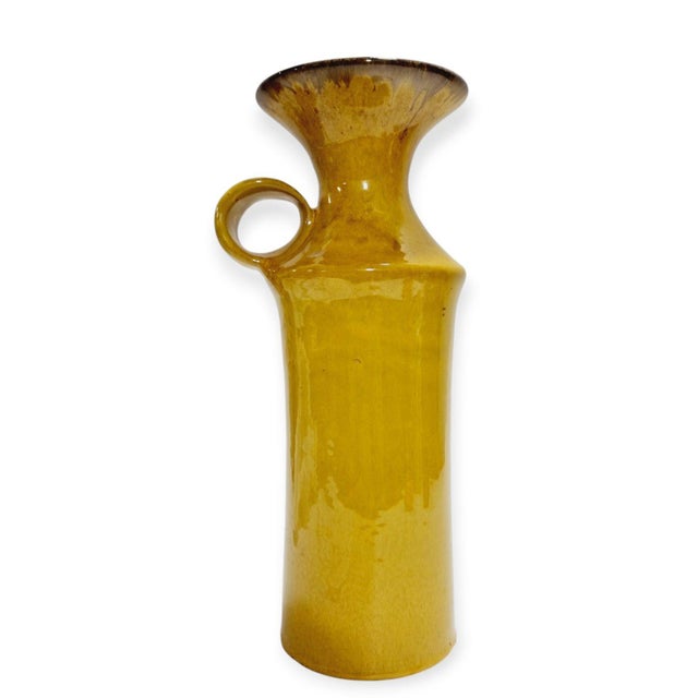 Mid-Century Sun Yellow Ceramic Vase, 1960s For Sale - Image 3 of 14