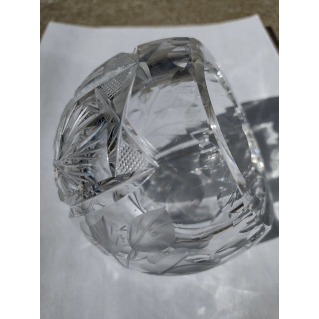 Vintage Cut Crystal Sphere Ashtray For Sale - Image 9 of 12