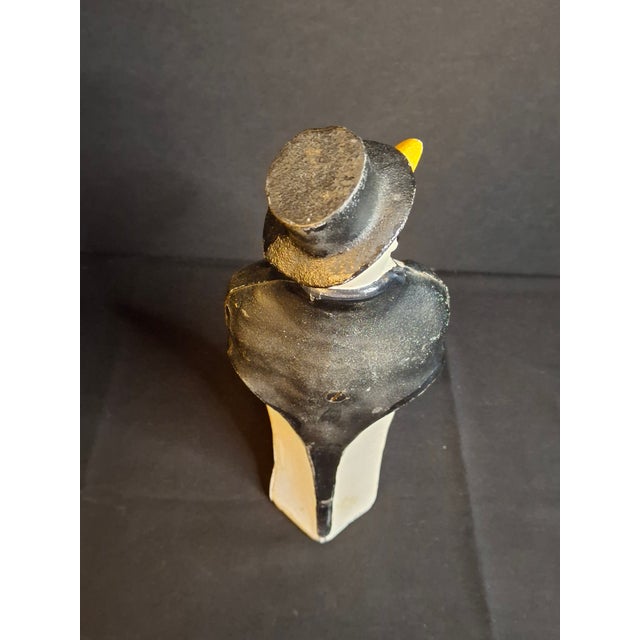 Antique Hubley #463 Cast Iron Dapper Penguin Top Hat Bow Tie Doorstop Circa 1930s For Sale - Image 11 of 18