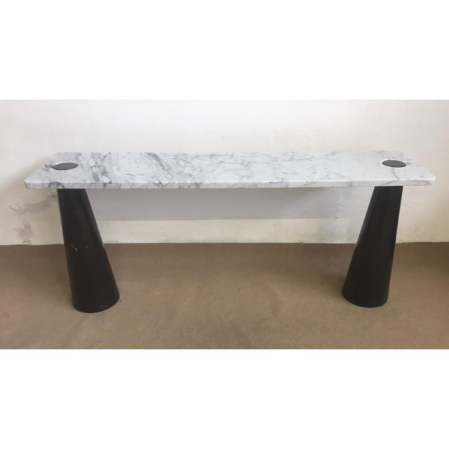 Angelo Mangiarotti Black and White Marble Eros Console by Angelo Mangiarotti for Skipper, 1990s For Sale - Image 4 of 4