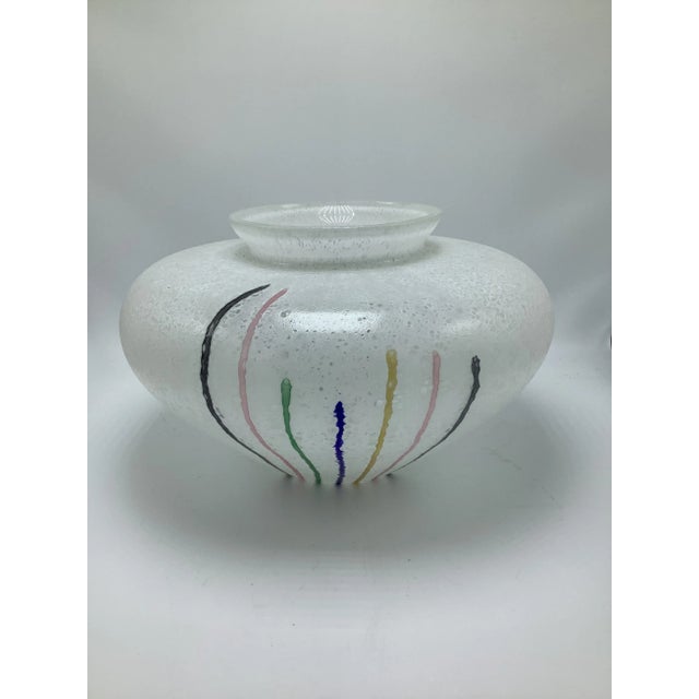 White Vintage Costa Boda Large Glass Bowl For Sale - Image 8 of 8