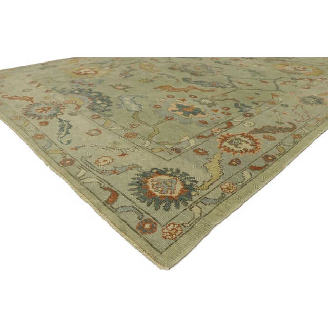 53195 Turkish Oushak Rug, 09'02 x 12'06. Blending elements from the modern world with earth-tone colors, this hand knotted...