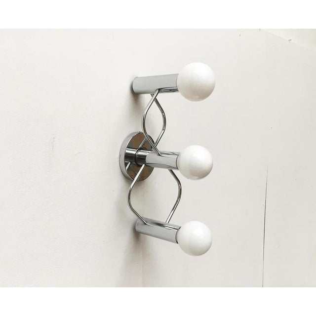 Space Age Chrome Ceiling or Wall Lamp by Gaetano Sciolari for Leola, Germany, 1970s, Set of 2 For Sale - Image 14 of 14