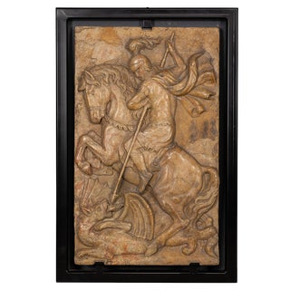 Italian Artist, Plaque of George Slaying the Dragon, 1870, Marble For Sale