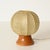 Flos Mid-Century Scalopped Cocoon Table Lamp with Wood Base attributed to Achille Castiglioni for Flos, Italy, 1960s For Sale - Image 4 of 11