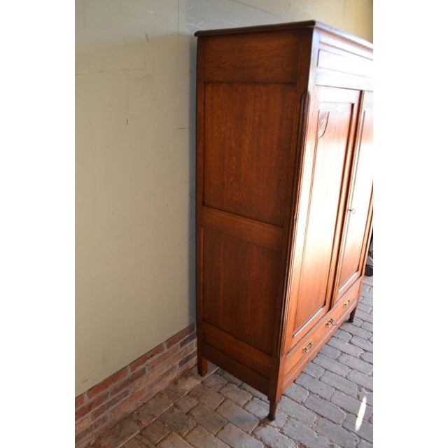 Wood Antique Oak Girls Wardrobe For Sale - Image 7 of 10