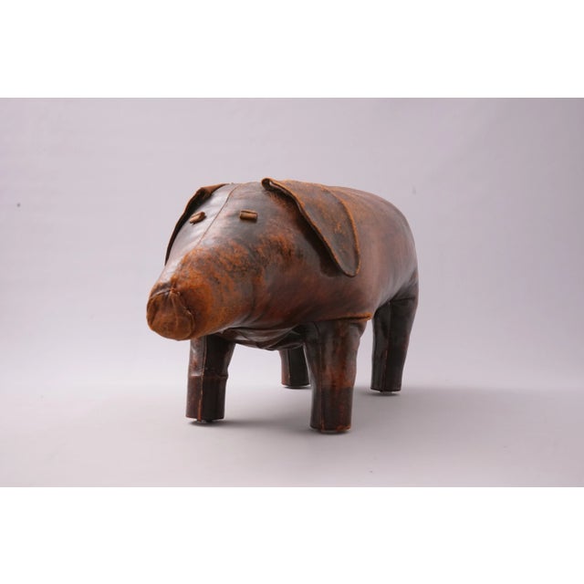 Vintage Leather Pig Stool by Valenti, 1970s For Sale - Image 6 of 11