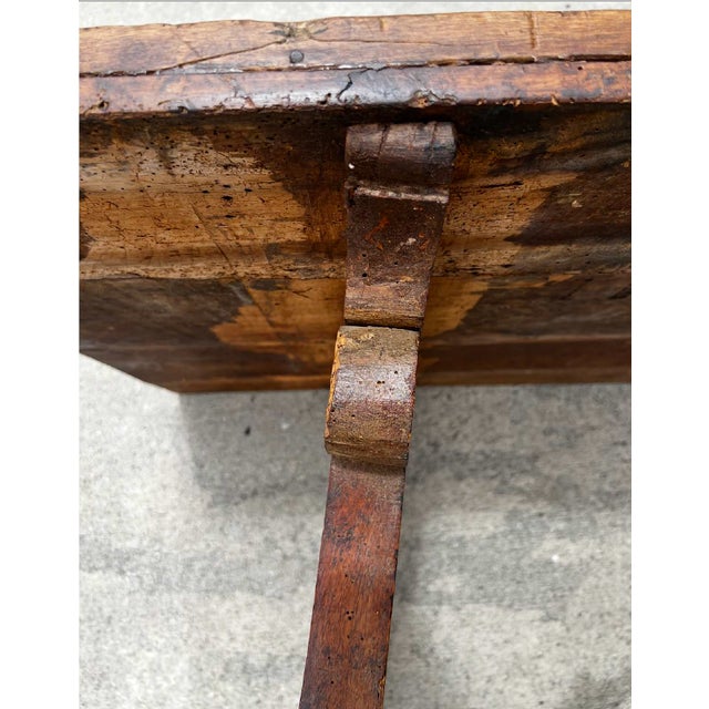 Baroque 19th-Century Spanish Baroque Style Trestle Work Table / Dining Table For Sale - Image 3 of 18