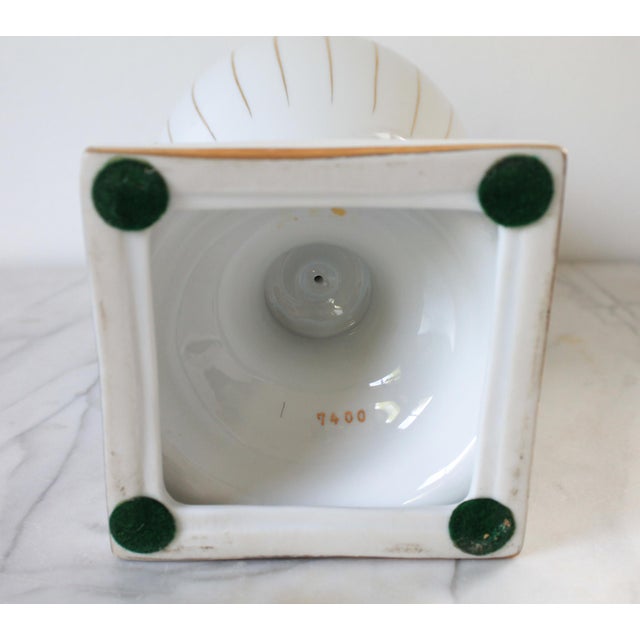 Neoclassical Porcelain Gold & White Female Figural Urn For Sale - Image 9 of 13