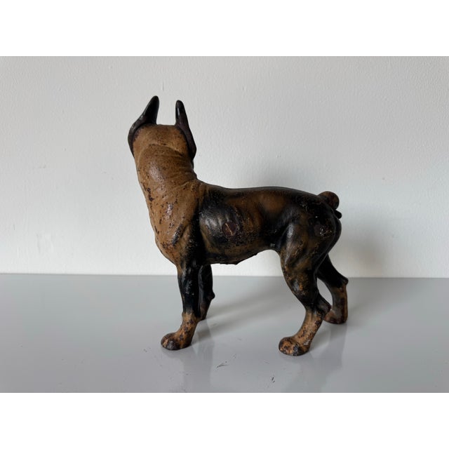 Metal Antique Late 19th Century Cast Iron Boston Terrier Doorstop For Sale - Image 7 of 12