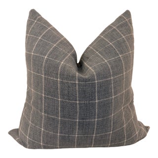Daniel Design Studio Dusty Blue and White Accent Pillow For Sale