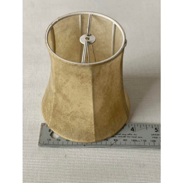 Early 21st Century Vintage Hexagonal Bell Leather Mini Lamp Shade For Sale - Image 5 of 6