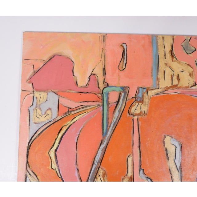 Contemporary Pink and Peach Abstract Painting For Sale - Image 4 of 6