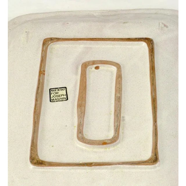 Colorful Italian Majolica Tray Made for Joseph Magnin Co. For Sale - Image 4 of 5